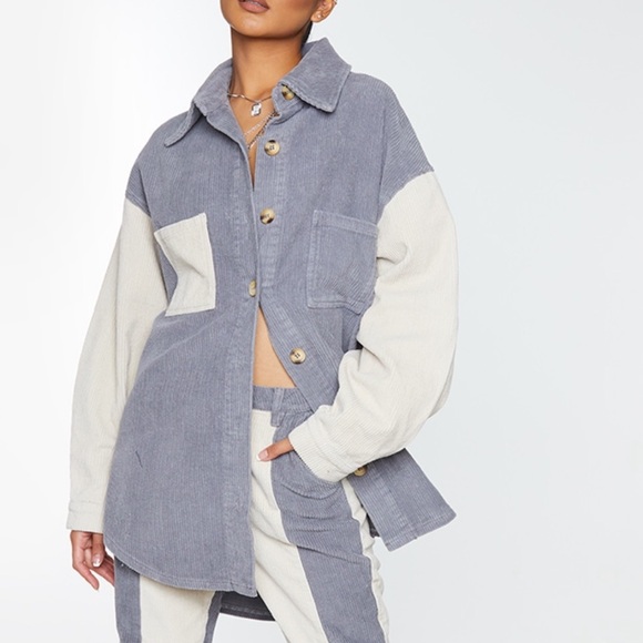 Multi Two Tone Cord Shacket - Picture 5 of 7